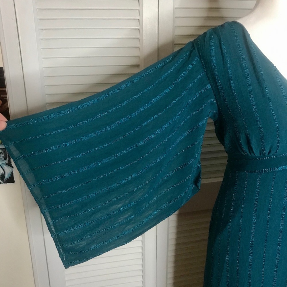 NWT Teal Kimono-Like Maxi Dress - Size Small - Picture 4 of 6